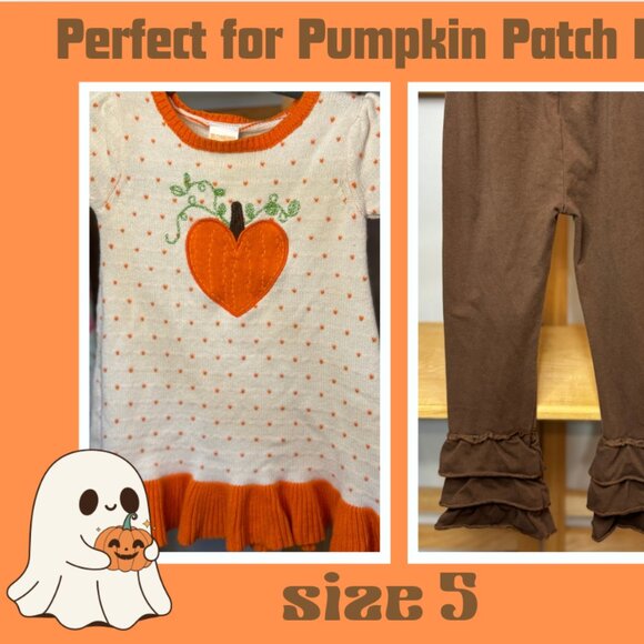 Gymboree Sweater Dress Tunic + Boutique Ruffle Pants Outfit – Girls 5/6 - Picture 1 of 15